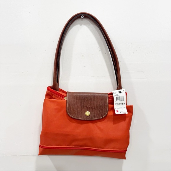 Longchamp Le Pliage Expandable Large Shoulder Tote Orange 11.75 x 7 x 15.75” - Picture 10 of 16